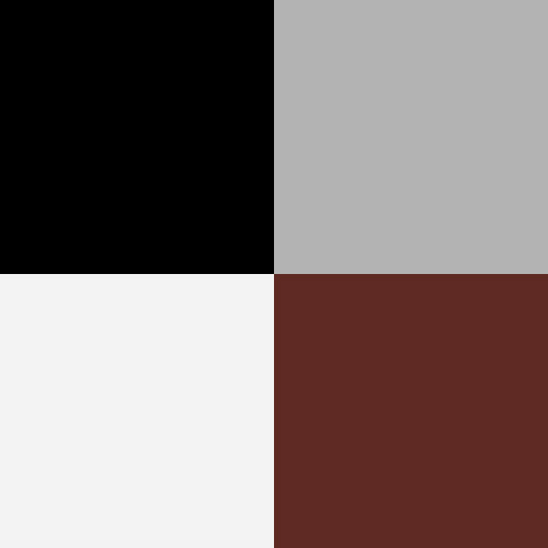 schwarze Farbe, graue Farbe, weiße Farbe, rotbraune Farbe
